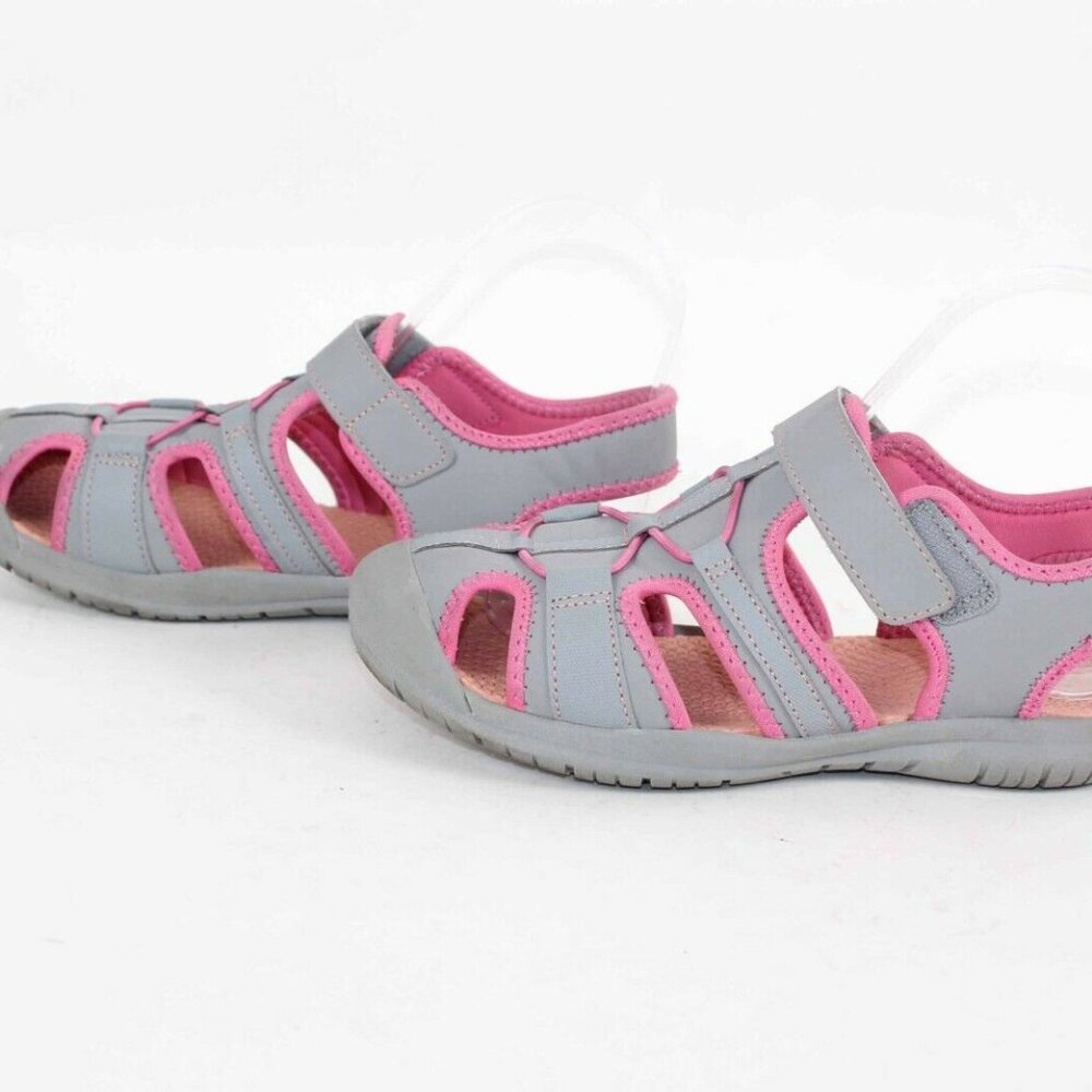Rugged Outback Sz 4 Girls Gray Pink Slingback Manmade Athletic Shoe - Picture 4 of 7